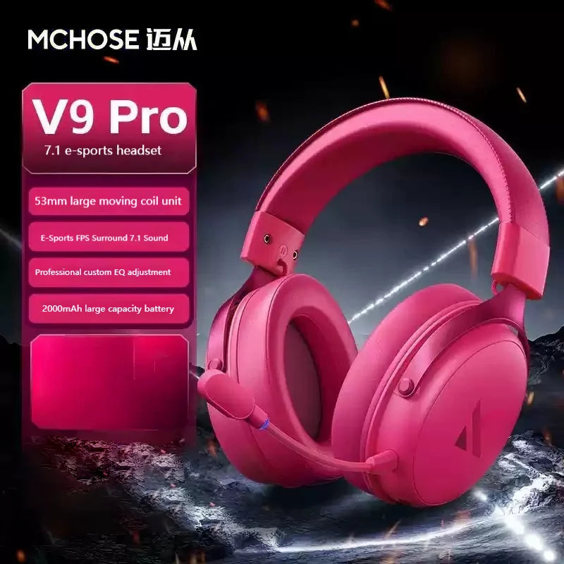 KIMLUD, Mchose V9 Pro E-Sports Gaming Headphone Bluetooth Tri-Mode Wireless 7.1 Noise Reduction Moving Coil Low Latency Mic Headphone, KIMLUD Womens Clothes