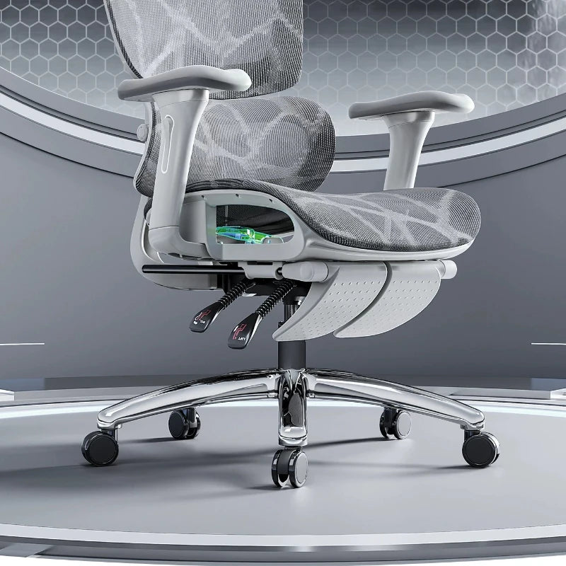Ergonomic Gaming Chair With Adjustable Height And Contoured Back Support — Charcoal Gray | KIMLUD