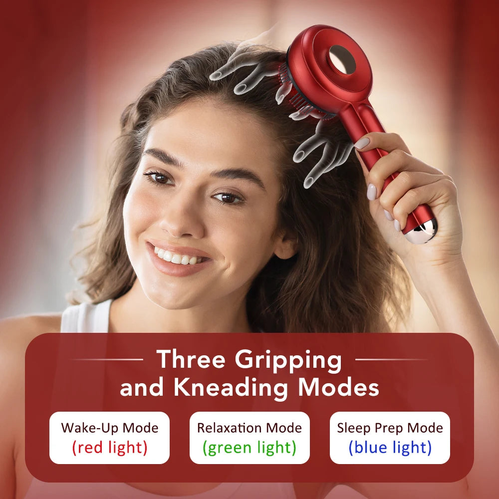 Electric Massage Comb Vibration Massager Red Light Follicle Comb Scalp Brush Hair Growth Anti Hair Loss Liquid Oil Applicator