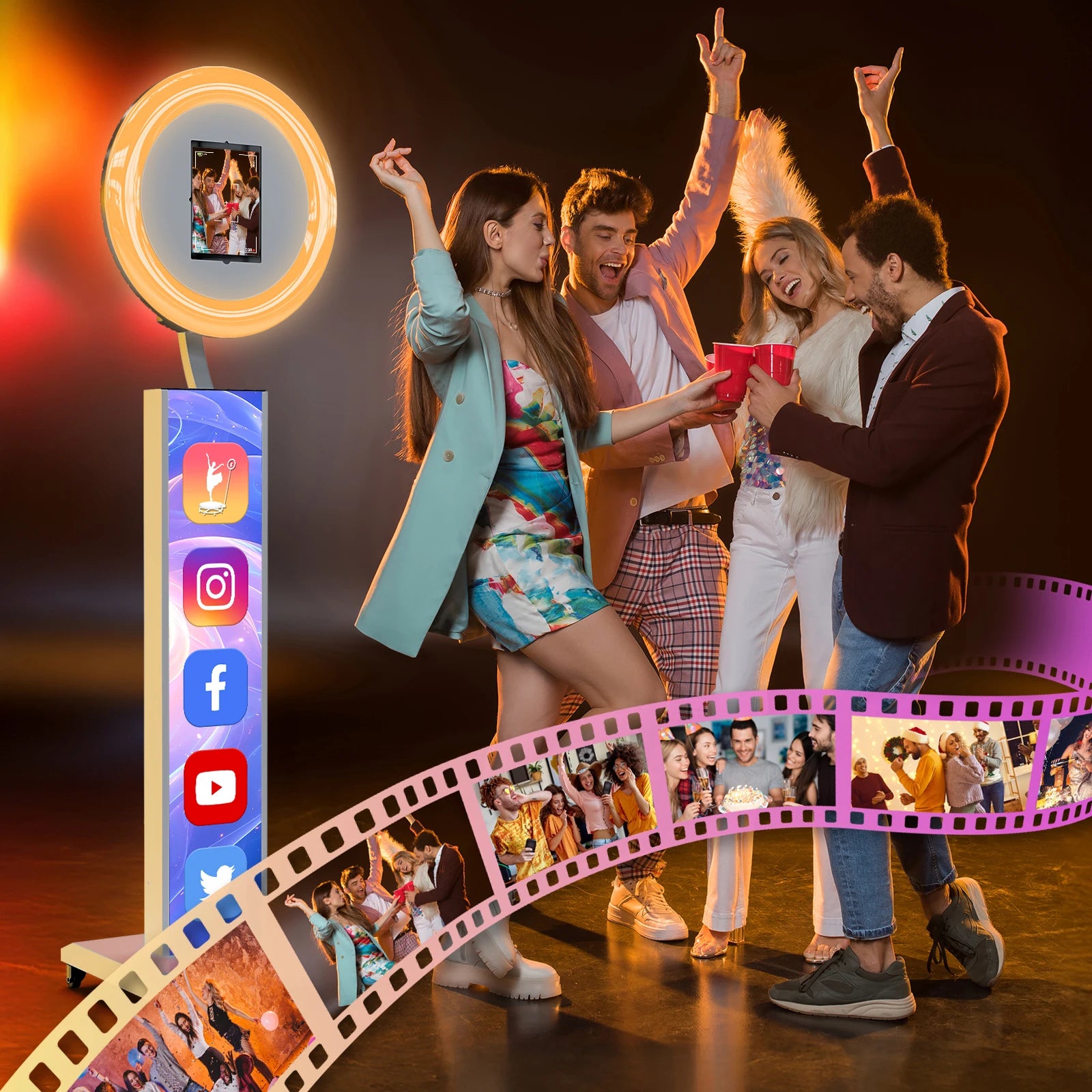 Sculpted Metal Photo Booth Machine For iPad With Flight Case And Remote Control — Blue | KIMLUD