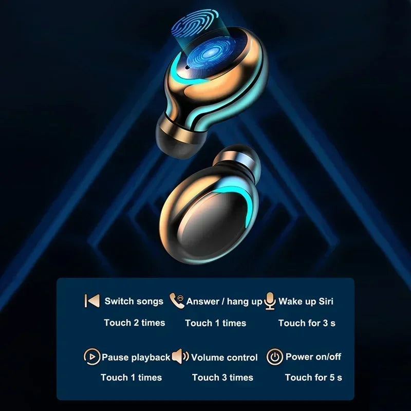 KIMLUD, F9 Bluetooth Headphones 9D Stereo High Bass Sport Earphones Touch Control TWS Wireless Earbuds Waterproof Handsfree Headset, KIMLUD Womens Clothes