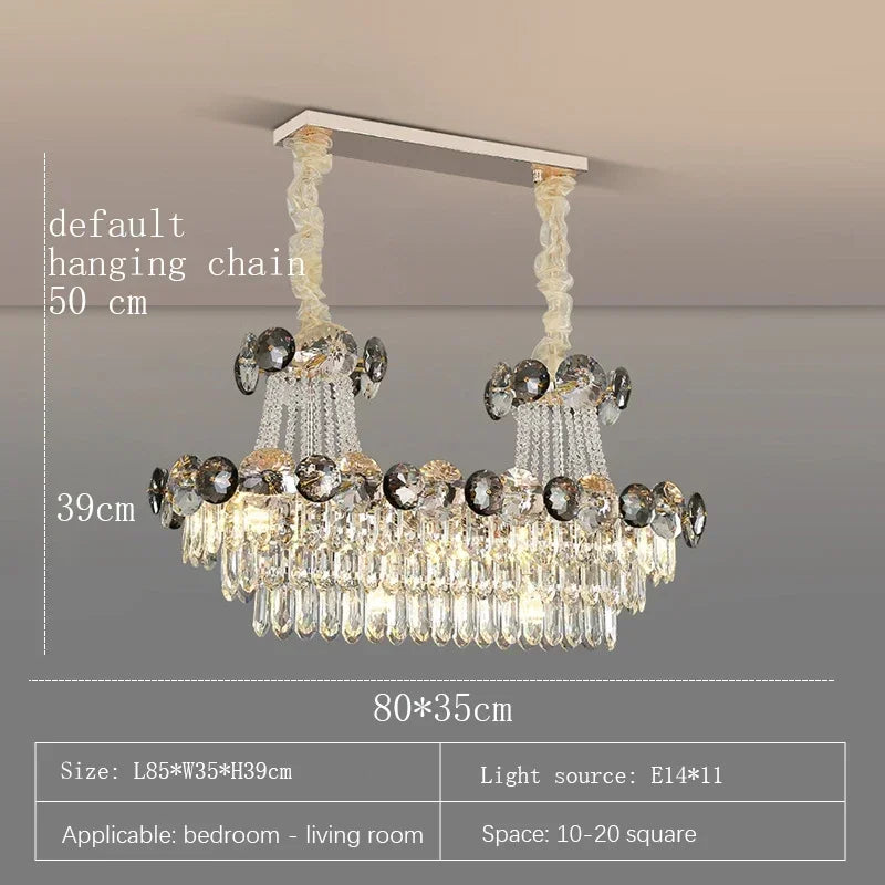 Crystal chandelier living room bedroom luxury modern minimalist villa decorative lamp 110V220V support customization