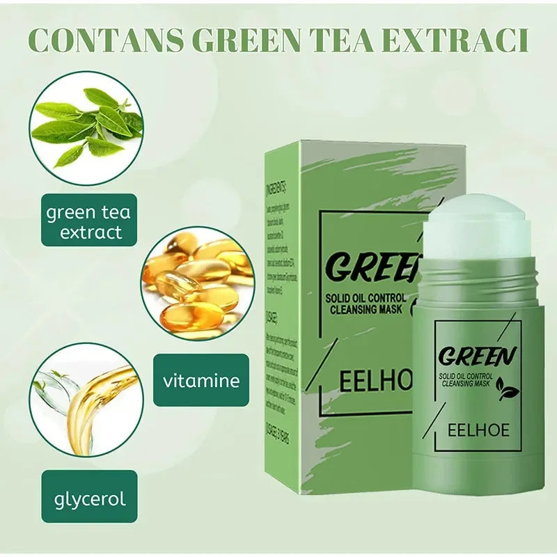 Green Tea Cleansing Solid Face Mask Pore Refining — Green | KIMLUD
