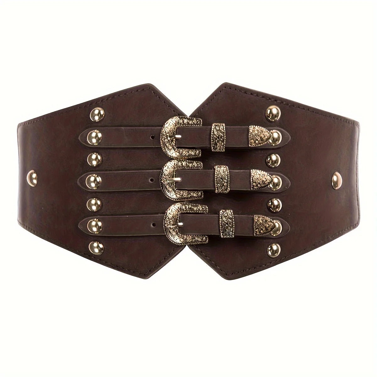 Vintage Pin Buckle Belts Wide Elastic Corset — Monochrome | KIMLUD