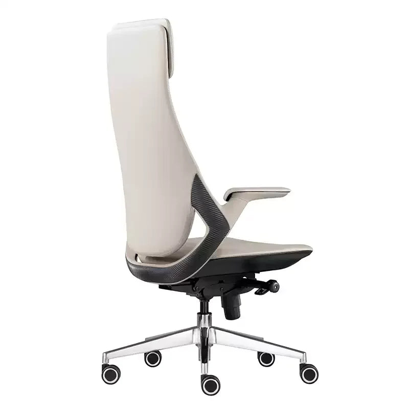 Leather Nordic Ergonomic Solid Office Chair — Blue | KIMLUD