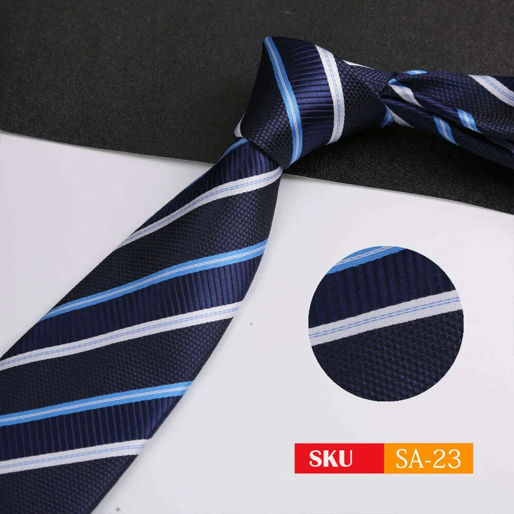 KIMLUD, Luxury 8CM Mens Ties Necktie Solid Twill Stripes Plaids Ties For Man Groom Neck Tie For Business Party, KIMLUD Womens Clothes