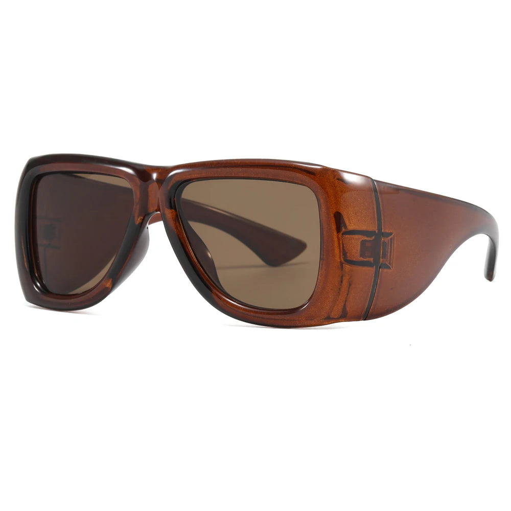 Oversized Square Sunglasses Y2K Style — Black | KIMLUD