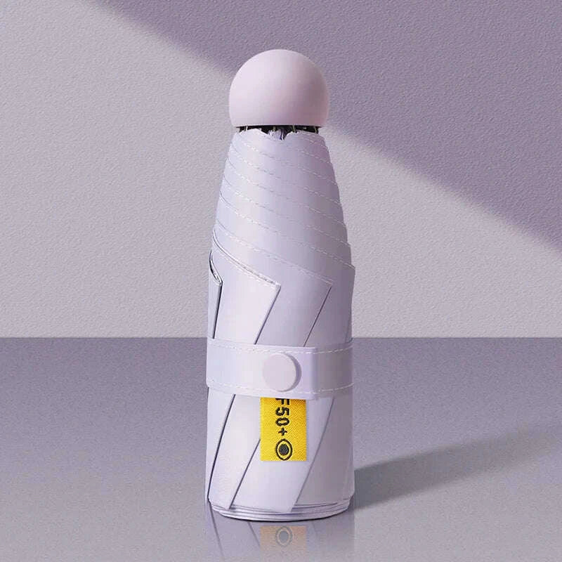 KIMLUD, Compact Travel Mini Umbrella Uv Protection Capsule Umbrella 5 Fold Ultra Lightweight Sunshade Umbrellas Protable Manual, KIMLUD Womens Clothes