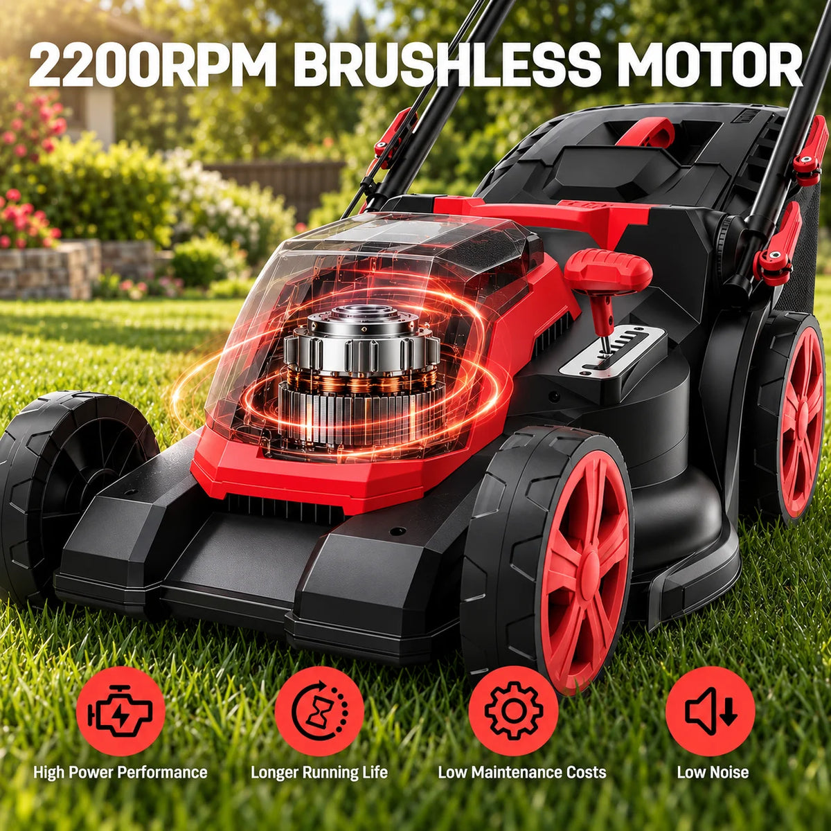 Lawn Mower – Cordless 40V – Brushless Motor – 2-in-1 Mulching | KIMLUD