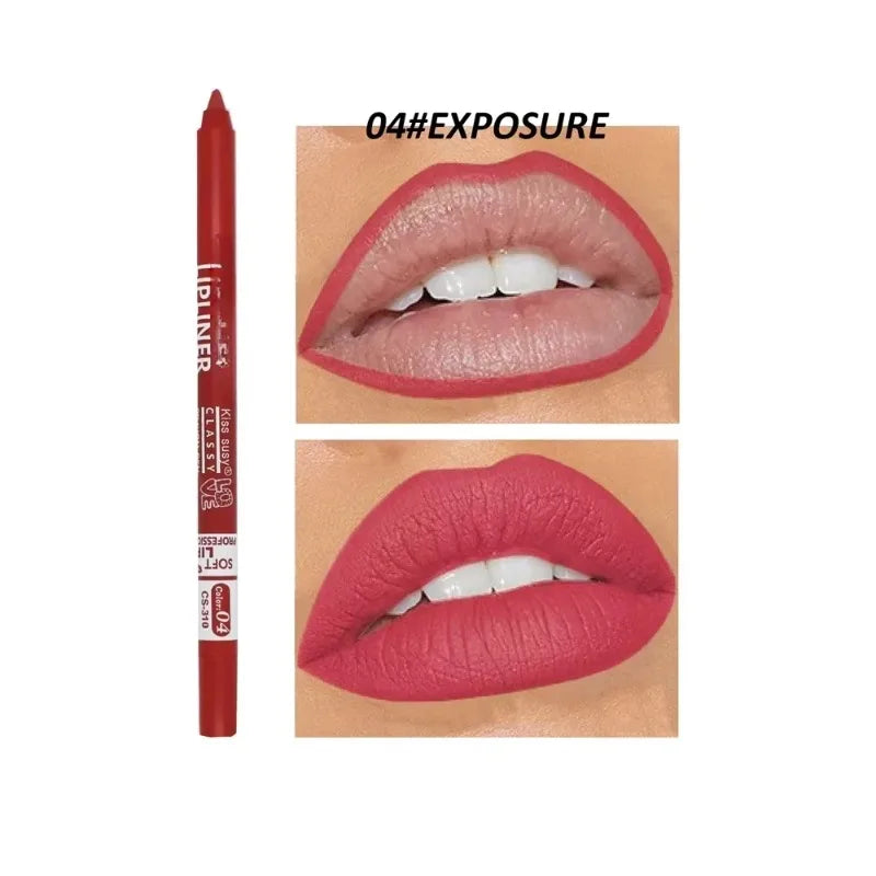 20 Color Waterproof Matte Lipliner Pencil Natural Violet Pro Lip Liner Makeup Nude Lips Contour High Pigment Lipstick Cosemetics