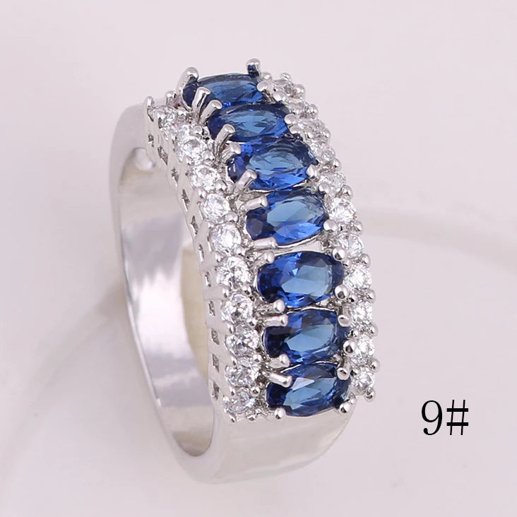 Semi-Precious Stone Stud Earrings Round — Silver | KIMLUD