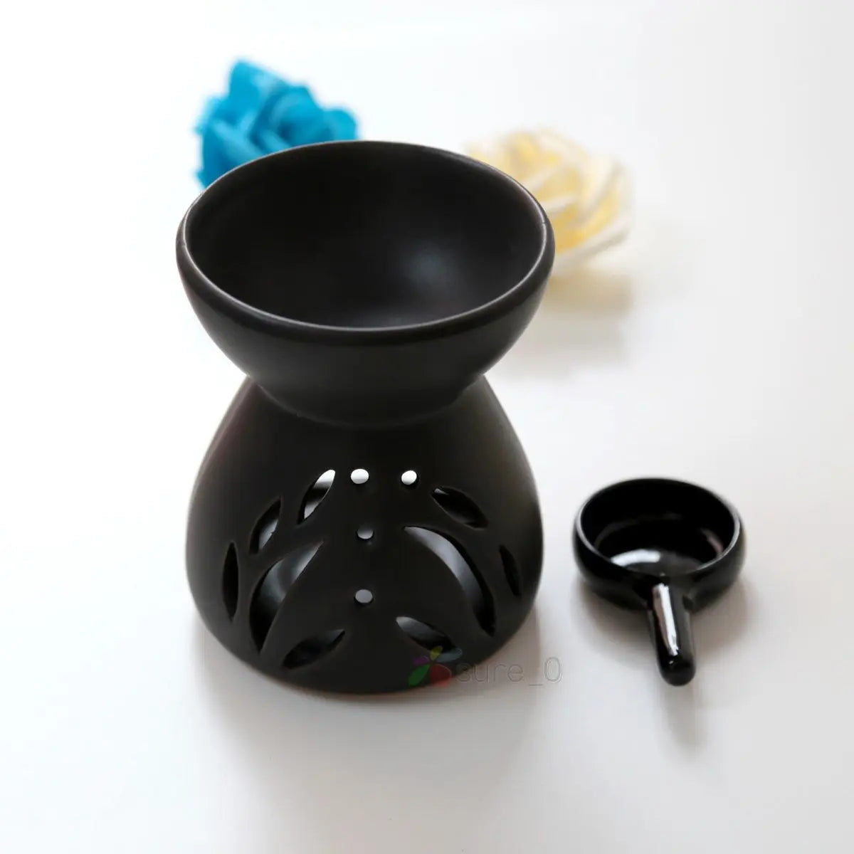2 in 1 Handmade Essential Oil Stove Ceramic Candle Heating Holder Bedroom Nightlight Prevent Dry Burning Yoga Spa Incense Burner