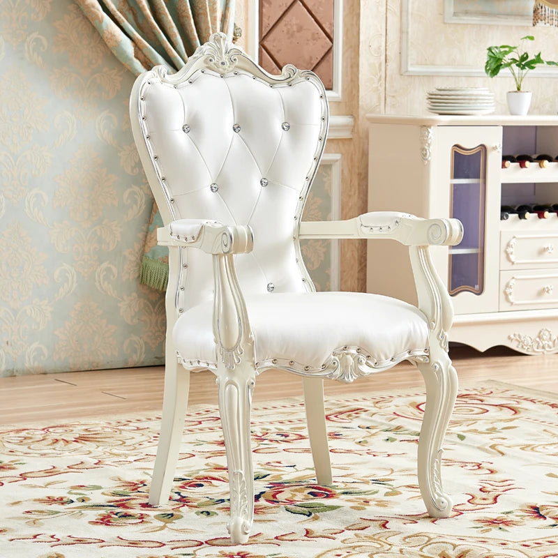X European Solid Wood Dining Chair Princess Lazy Throne Luxury Lounge Chair Fashion Butterfly Ergonomic Muebles Entrance Furnitu