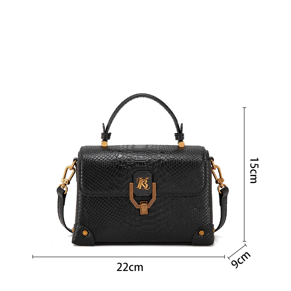 Women's handbag 2026 season new high-end simple and fashionable snake pattern single shoulder crossbody bag multifunctional bag