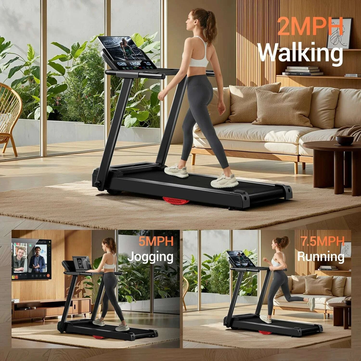 30hp-brushless-foldable-home-treadmill-300lb-capacity-hr-monitor-dual-shock-absorption-cupphone-holder-quiet-design-kimlud-kimlud-33921114