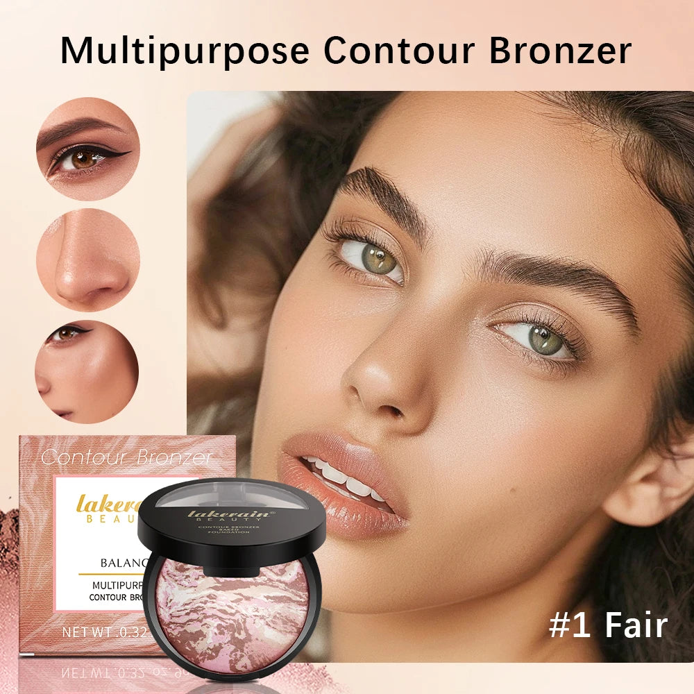Baked Powder Palette Color Correcting Powder Foundation Balance & Brighten Coverage Semi Matte Natural Finish 1Piece 9g