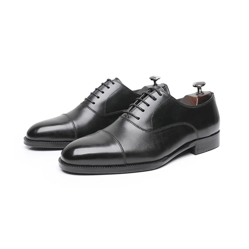 Italian Elegant Mens Wedding Oxfords Shoes Luxury Genuine Leather Handmade Quality Comfortable Autumn Retro Dress Social Shoes