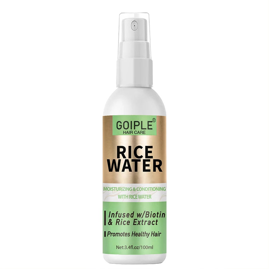 GOIPLE 100ml Rice Water Repair Dry Frizzy Damaged Refreshing Balance Scalp Nourish Roots Smooth Anti-loss Hair Growth Spray