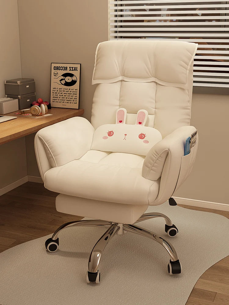 Computer Chair Office Backrest Lazy Sofa Chair Bedroom Reclining Seat Adjustable E-sports Chair Office Furniture with Footstool