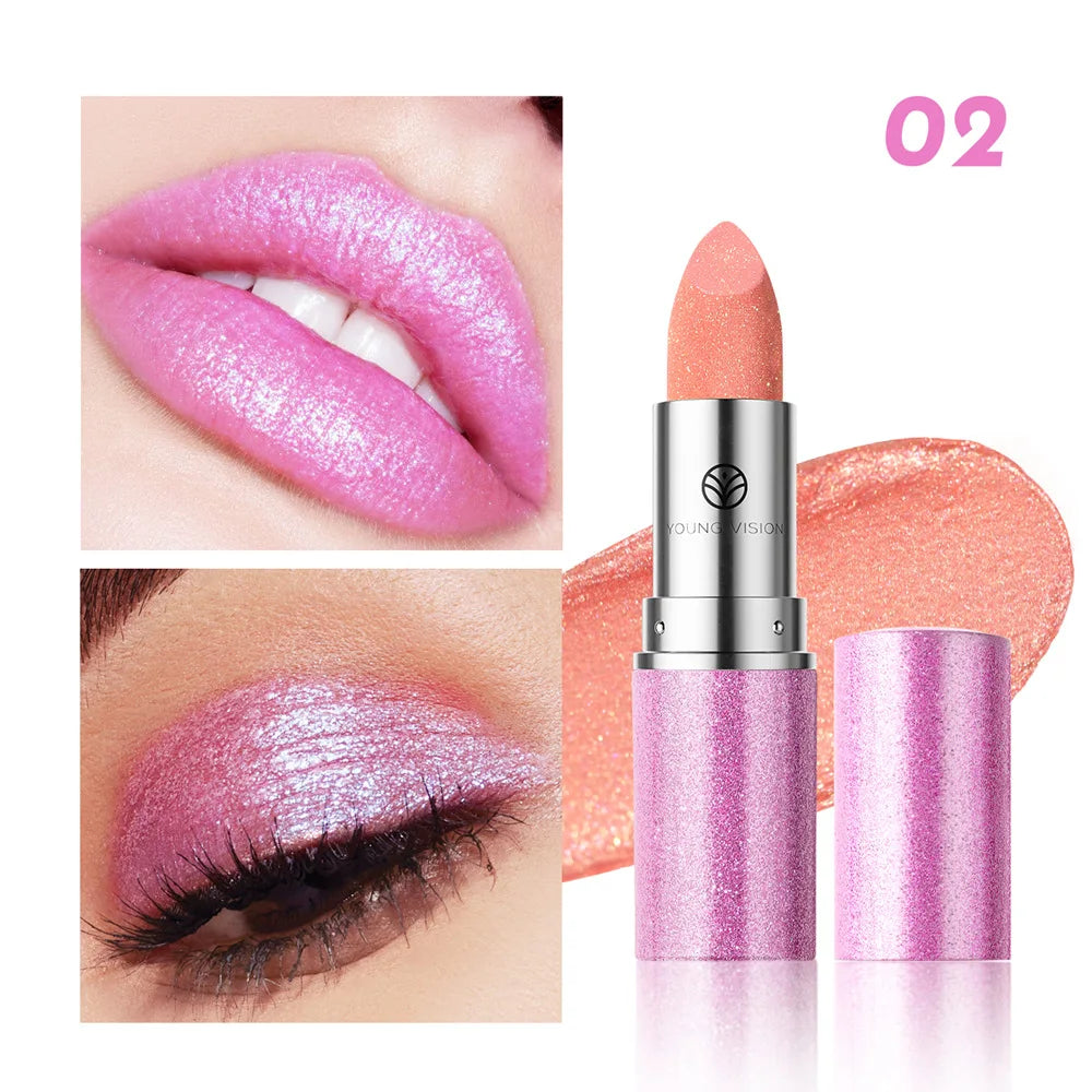 Metallic Glitter Lipstick Velvet-Glass Finish With Iridescent Glow And Long Lasting Comfort — Iridesce | KIMLUD