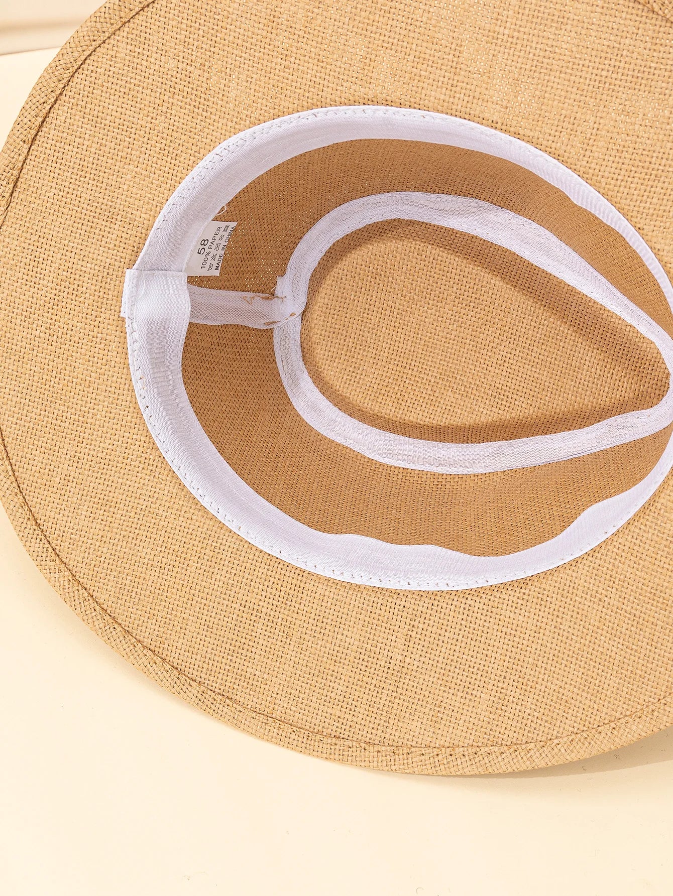 Panama Straw Premium Wide Brim Solid Hat — Beige | KIMLUD