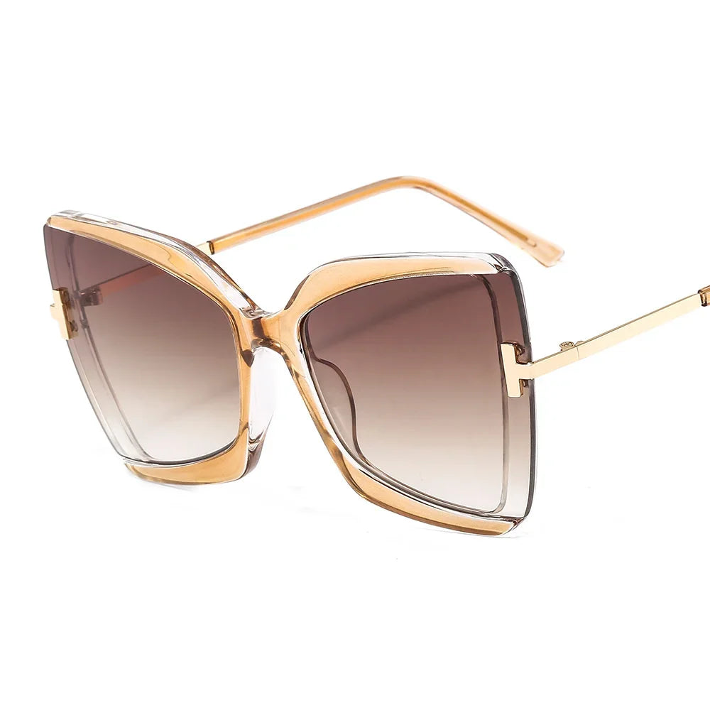 Fashion Brand Designer Sunglasses New Oversized Square Women Sun Glasses Female Big Frame Colorful Shades for Women Oculos
