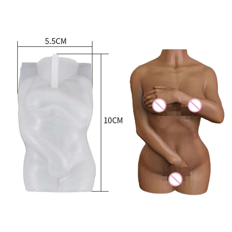 KIMLUD, Large Silicone Human Body Candle Mold Beauty Portrait Sexy Gypsum Resin Drop Glue Soap Chocolate Mould Soft Easy Demoulding, KIMLUD Womens Clothes
