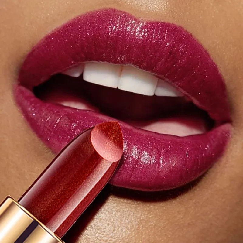 Matte Velvet Lipstick Gilded Glitter Longwear Formula With Luxurious Satin Finish — Golden Nude | KIMLUD