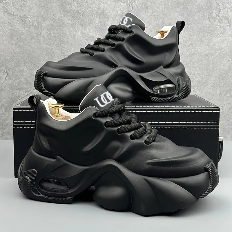 Fashionable Men's Shoes, 2025 Autumn Sports and Leisure Dad Shoes, Versatile Thick Soled High Rise Minimalist Board Shoes