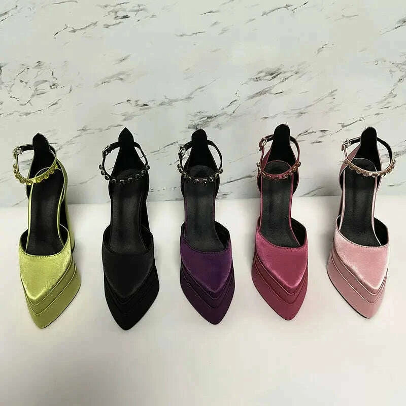 2025-new-fashion-catwalk-show-womens-single-shoes-fashion-pumps-summer-water-platform-thick-heel-pointed-toe-satin-high-heelskimlud-womens-fashion-34621457