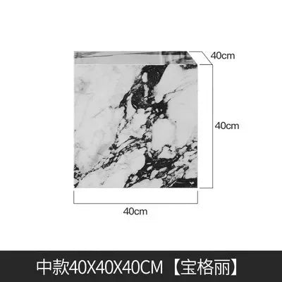 Marble Side Table Minimalist Modern — White | KIMLUD