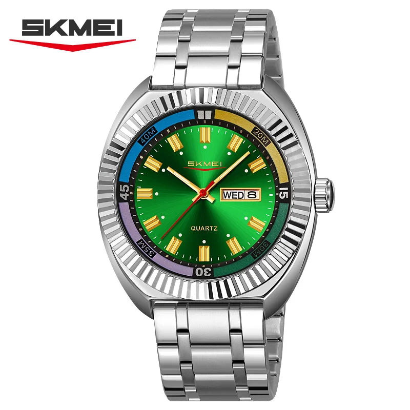 Men's quartz watch, fashionable business waterproof stainless steel watch, casual sports clock Reloj V179