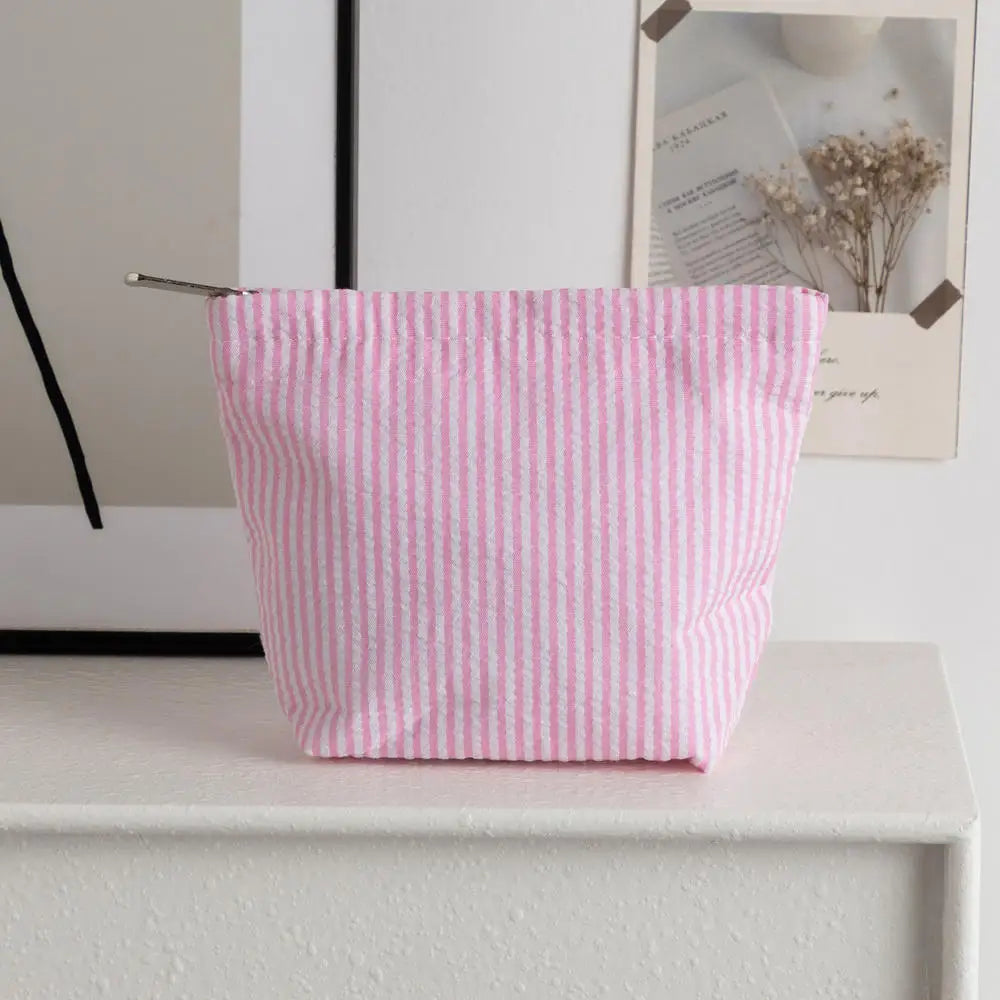 Striped Polyester Clutch Bag Small — Multicolor | KIMLUD