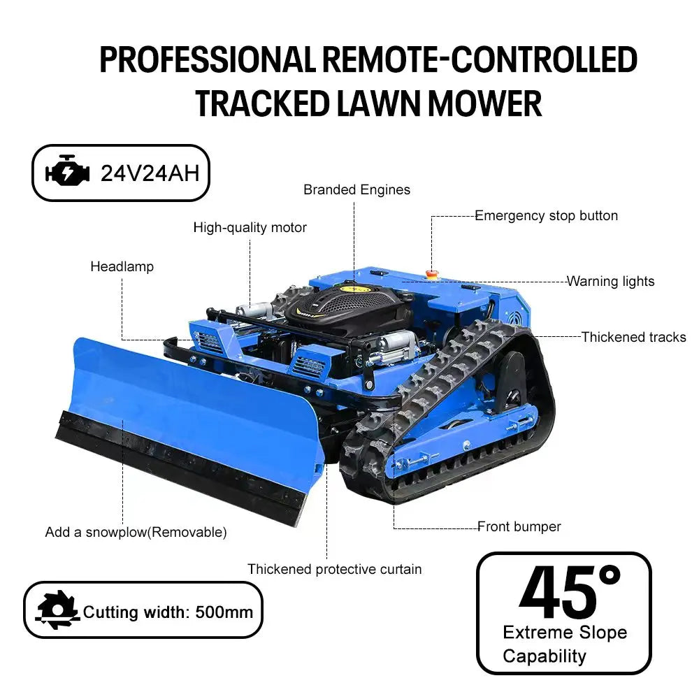 Remote-Controlled Lawn Mower With Snow Shovel – 550mm Cut | KIMLUD