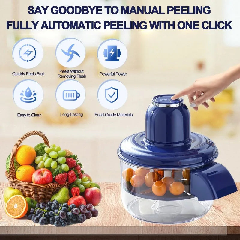 Stainless Steel Electric Grape Peeling Machine Kitchen Peeler High-Speed Fruit Skin Remover Tool Rechargeable forHome Commercial