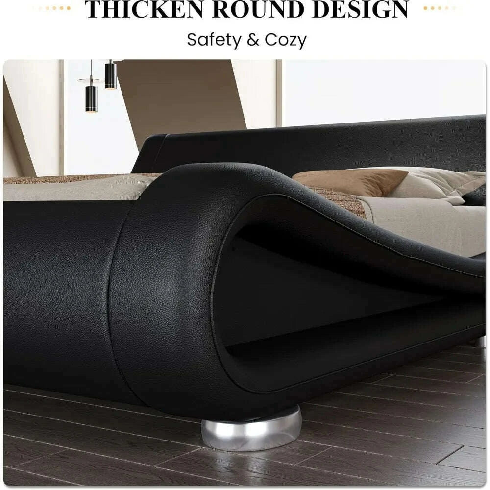 queen-size-bed-frame-with-faux-leather-ergonomics-headboard-no-box-spring-needed-easy-assembly-queen-size-bed-framekimlud-womens-fashion-34622263