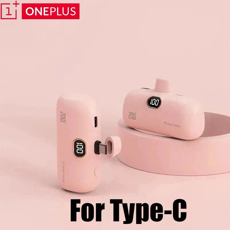 OnePlus 30000mAh Mini Portable Power Bank Capsule Mobile Power Supply Emergency External Battery Fast Charger For iPhone Xiaomi