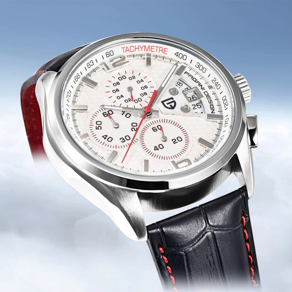 Leather Strap Vintage Sport Watch — Black | KIMLUD