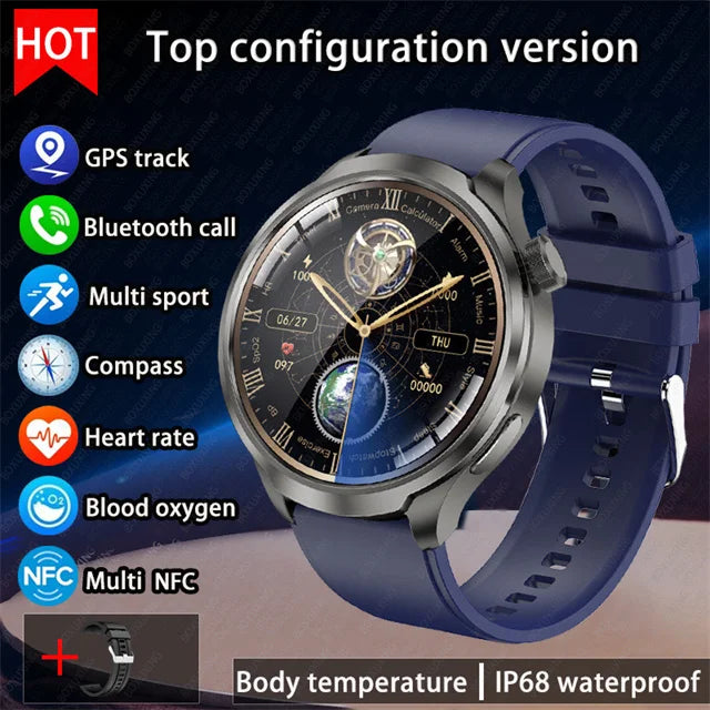 For HUAWEI Outdoor Sports Smart Watch Men 1.85" AMOLED Screen NFC GPS Compass Heart rate Waterproof Bluetooth Call SmartWatch