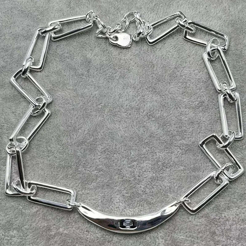 KIMLUD, 2025 Summer New Bestseller Shiny and Beautiful Blue Crystal Necklace, Women's Jewelry Gift, KIMLUD Womens Clothes