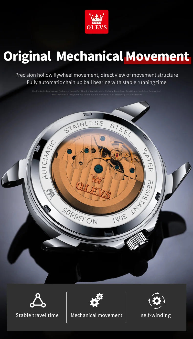 Moon Phase Leather Luxury Watch Diamond Bezel With Automatic Movement 41mm Case — Blue | KIMLUD