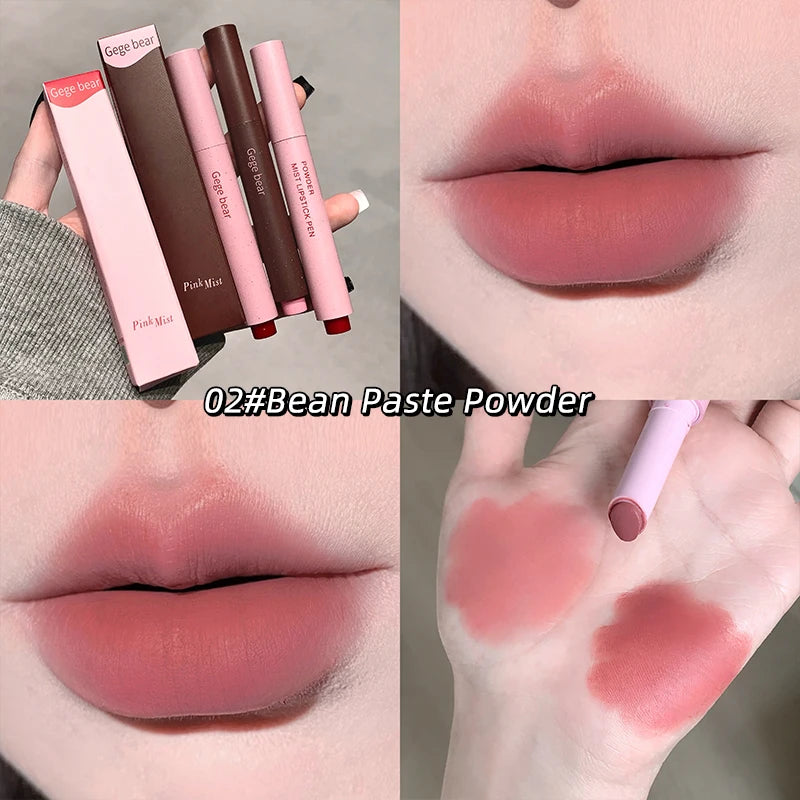 Gege Bear Pink Matte Lipstick Pen Matte Matte Long-lasting Whitening Lip Gloss