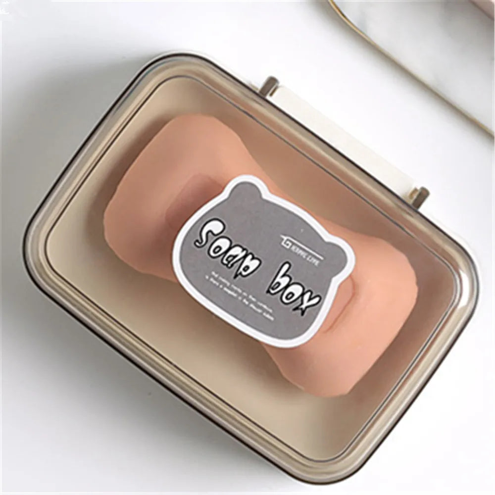 Leaf-Shaped Clear Plastic Soap Dish With Drain — Clear | KIMLUD