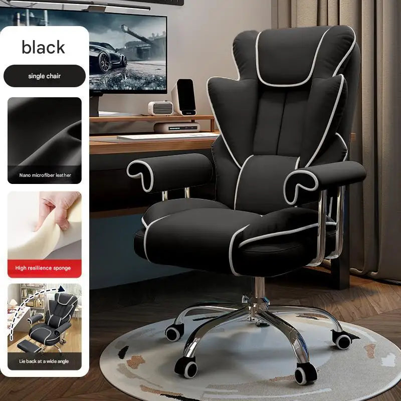 Ergonomic Kneeling Office Chair Cortex Upholstery With Contoured Backrest And Five-Star Mobility — Cream Ivory | KIMLUD