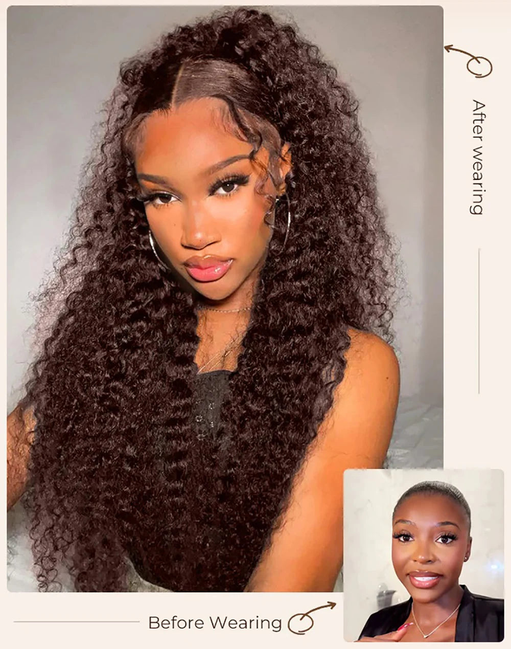 Lace Closure Wig – Glueless – Deep Wave – Chocolate Brown | KIMLUD