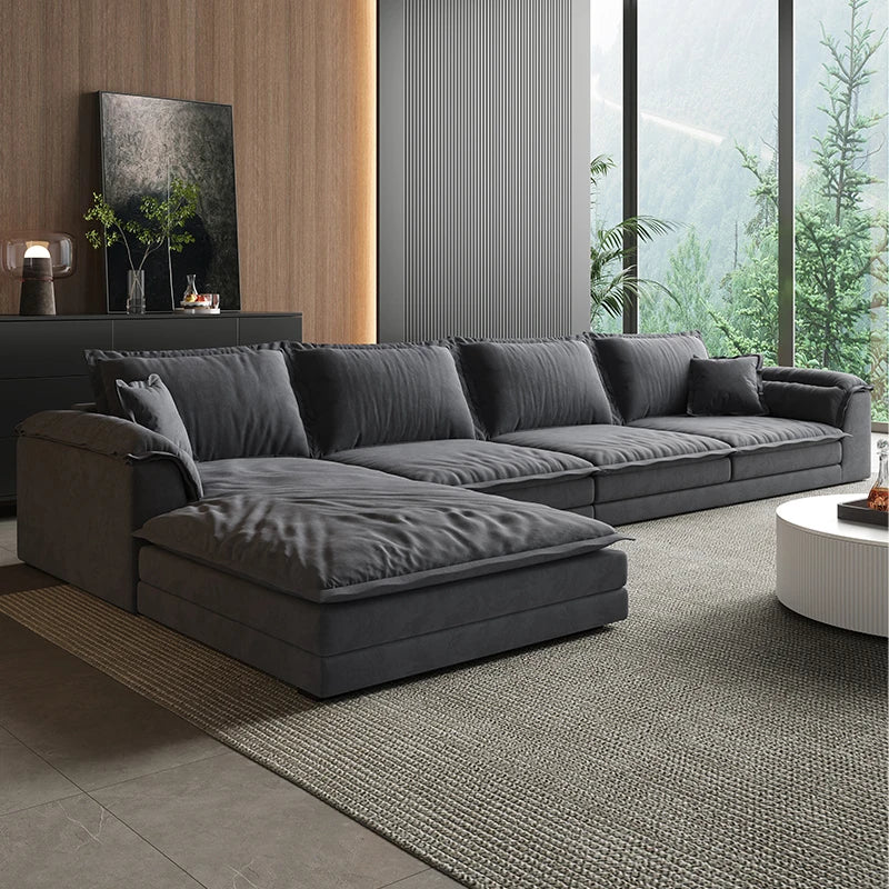 Nordic Romantic Sofa Bed With Down-Filled Cushions — Charcoal Gray | KIMLUD