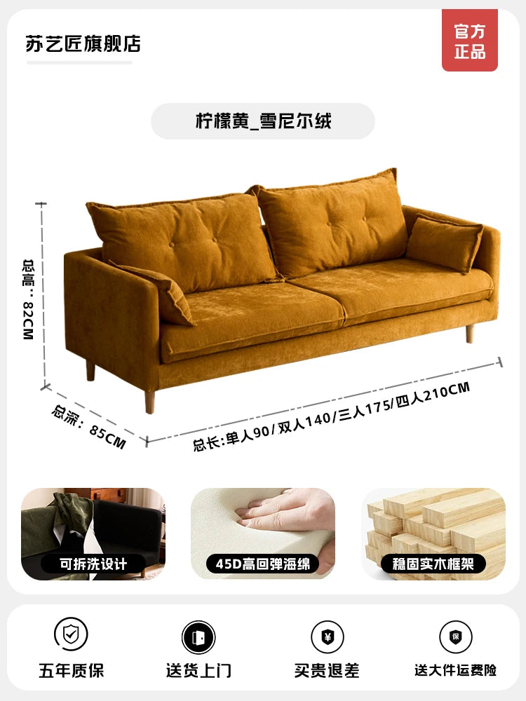 Minimalist Modern L-Shaped Sofa With Plush Cushions — White | KIMLUD