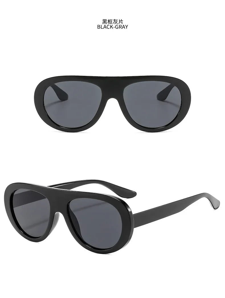 Acetate Sunglasses Oversized Hip Hop - Black | KIMLUD