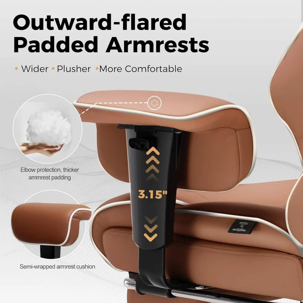 KIMLUD, Big and Tall Office Chair 400lbs High Back Leather Executive Chair with Ergonomic Lumbar Support & Pocket Spring Cushion for Lo, KIMLUD Womens Clothes