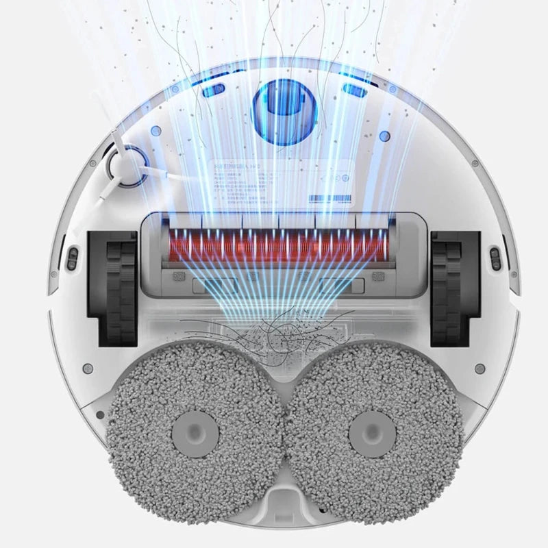 Sculpted Minimalist Robot Vacuum Mop 6000Pa Suction — White | KIMLUD